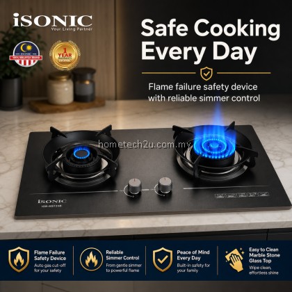 iSONIC Marble Stone Built-In Gas Hob | 2 Burner 5.7kW Hyper Flame | Tempered Glass | LPG Cooker Hob iSONIC Marble Stone Built-In Gas Hob | 2 Burner 5.7kW Hyper Flame | Tempered Glass | LPG Cooker Hob