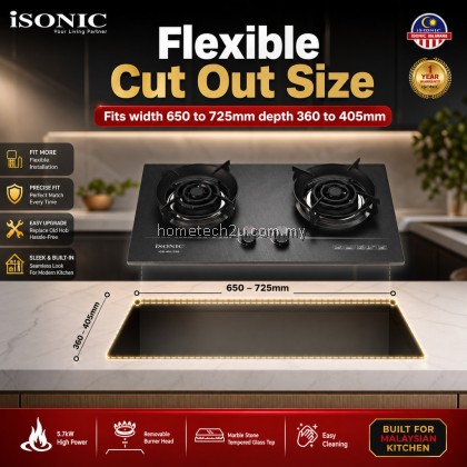iSONIC Marble Stone Built-In Gas Hob | 2 Burner 5.7kW Hyper Flame | Tempered Glass | LPG Cooker Hob iSONIC Marble Stone Built-In Gas Hob | 2 Burner 5.7kW Hyper Flame | Tempered Glass | LPG Cooker Hob