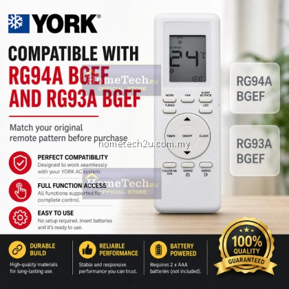 YORK Air Conditioner Remote Control Replacement RG94A/BGEF RG93A/BGEF Universal AC Remote No Setting Required YORK Air Conditioner Remote Control Replacement RG94A/BGEF RG93A/BGEF Universal AC Remote No Setting Required