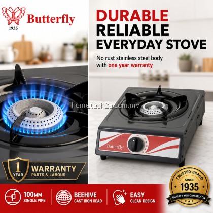 BUTTERFLY Double Burner Gas Stove Auto Ignition Energy Saving Dapur Gas Stainless Steel Cooker 1 Year Warranty BUTTERFLY Double Burner Gas Stove Auto Ignition Energy Saving Dapur Gas Stainless Steel Cooker 1 Year Warranty
