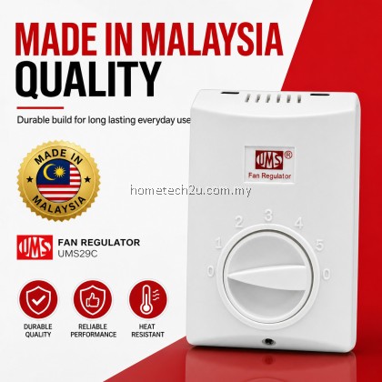 UMS 29C Fan Control Regulator Switch 5 Speed Ceiling Fan Controller 220-240V Malaysia For All Fan Brands UMS 29C Fan Control Regulator Switch 5 Speed Ceiling Fan Controller 220-240V Malaysia For All Fan Brands