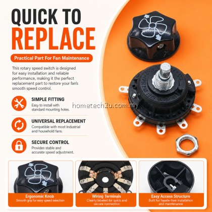 Heavy Duty Rotary Fan Switch 3A 250V Universal Speed Regulator for Industrial Stand Floor Fan 3 4 5 Speed Knob Heavy Duty Rotary Fan Switch 3A 250V Universal Speed Regulator for Industrial Stand Floor Fan 3 4 5 Speed Knob