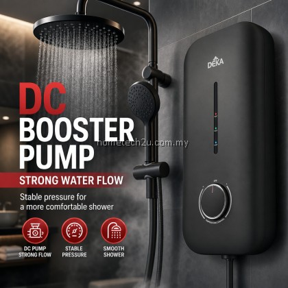 DEKA MIIZU 90 DC Pump Electric Instant Water Heater Rain Shower Hand Shower 4.5kW SIRIM Magnesium Black DEKA MIIZU 90 DC Pump Electric Instant Water Heater Rain Shower Hand Shower 4.5kW SIRIM Magnesium Black