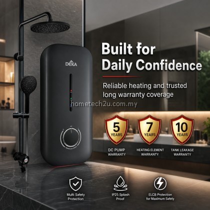 DEKA MIIZU 90 DC Pump Electric Instant Water Heater Rain Shower Hand Shower 4.5kW SIRIM Magnesium Black DEKA MIIZU 90 DC Pump Electric Instant Water Heater Rain Shower Hand Shower 4.5kW SIRIM Magnesium Black