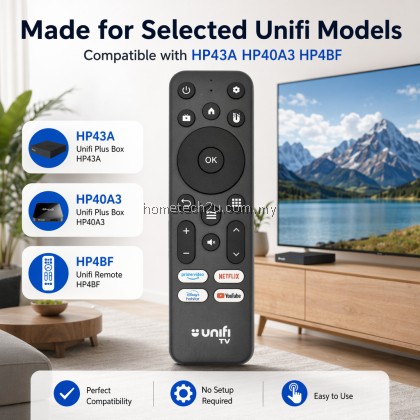 Unifi Plus Box Compatible Remote Control for HP43A HP40A3 HP4BF MyUnifi TM TV Infrared Replacement Remote Unifi Plus Box Compatible Remote Control for HP43A HP40A3 HP4BF MyUnifi TM TV Infrared Replacement Remote