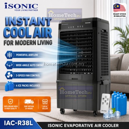 iSONIC Evaporative Air Cooler 38L IAC-R38L 120W Touch Panel Remote 5000m³/h Air Flow Auto Swing Cooler iSONIC Evaporative Air Cooler 38L IAC-R38L 120W Touch Panel Remote 5000m³/h Air Flow Auto Swing Cooler