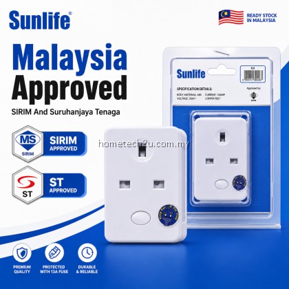 Sunlife 13A 3 Way Adapter with Safety Shutter 3 Pin Extension Plug, 250V 3250W SIRIM ST Approved Malaysia Adaptor Sunlife 13A 3 Way Adapter with Safety Shutter 3 Pin Extension Plug, 250V 3250W SIRIM ST Approved Malaysia Adaptor