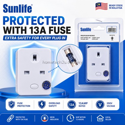 Sunlife 13A 3 Way Adapter with Safety Shutter 3 Pin Extension Plug, 250V 3250W SIRIM ST Approved Malaysia Adaptor Sunlife 13A 3 Way Adapter with Safety Shutter 3 Pin Extension Plug, 250V 3250W SIRIM ST Approved Malaysia Adaptor