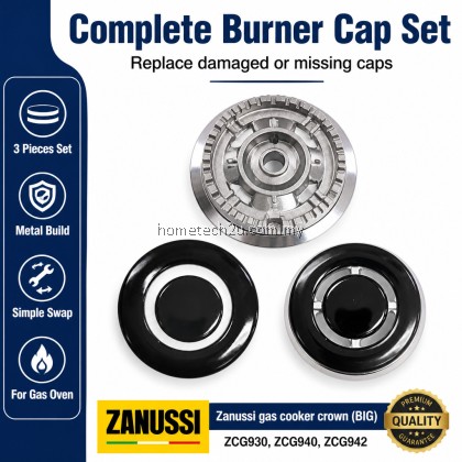 Zanussi Gas Oven Cooker Burner Ring Cap Crown ZGC930 ZGC940 ZGC942 OEM Replacement Spare Parts Set Stove Accessories