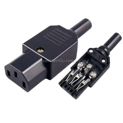 C13 Female C14 Male IEC 320 3 Pin Rewirable AC Power Cord Connector 16A 250V Straight Black Socket Plug DIY Cable C13 Female C14 Male IEC 320 3 Pin Rewirable AC Power Cord Connector 16A 250V Straight Black Socket Plug DIY Cable
