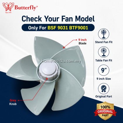 Original Butterfly 9 Inch Fan Blade Knob BSF-9031 BTF9001 Table Fan Stand Fan Spare Parts Black Green Grey Home Use