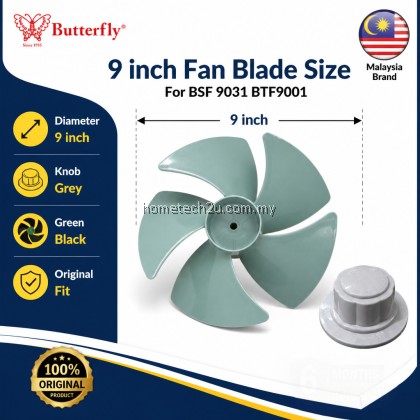 Original Butterfly 9 Inch Fan Blade Knob BSF-9031 BTF9001 Table Fan Stand Fan Spare Parts Black Green Grey Home Use