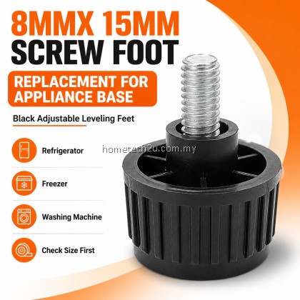 Adjustable Refrigerator Foot Pad 8mm x 15mm Screw Leveling Feet for Fridge Freezer Washing Machine Base Black Parts Adjustable Refrigerator Foot Pad 8mm x 15mm Screw Leveling Feet for Fridge Freezer Washing Machine Base Black Parts
