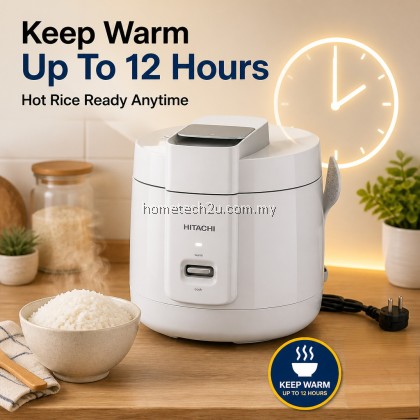 Hitachi 1.8L 10 Cups Rice Cooker RZ-S18MN W Non Stick Inner Pot Periuk Nasi Elektrik With Steamer Tray SIRIM White
