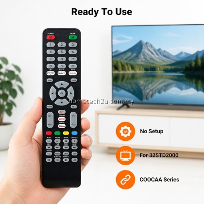 Replacement Remote Control for Skyworth COOCAA LCD TV 32STD2000 No Setup Ready to Use Spare Controller for Skyworth TV