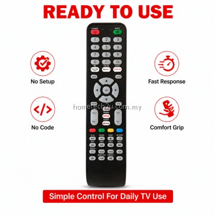 Replacement Remote Control for SINGER LCD LED TV, No Setup Required Ready to Use, Compatible Spare TV Controller Unit
