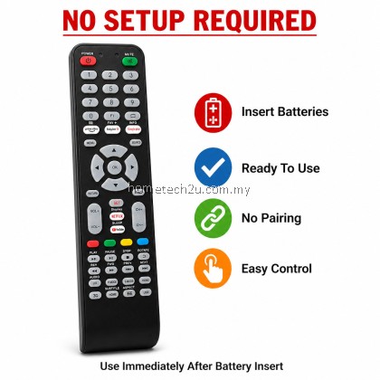 Replacement Remote Control for SINGER LCD LED TV, No Setup Required Ready to Use, Compatible Spare TV Controller Unit