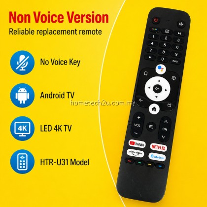 HTR-U31 Remote Control Replacement for Haier Smart Android LED TV H32K66UG H43K66UG H50K66UG Non Voice H55K66UG AAA HTR-U31 Remote Control Replacement for Haier Smart Android LED TV H32K66UG H43K66UG H50K66UG Non Voice H55K66UG AAA