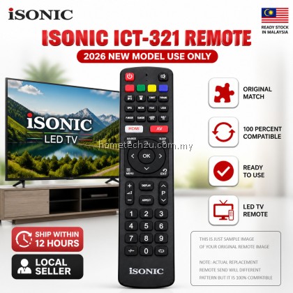 ISONIC ICT-321 TV Remote Control Replacement For LED Television 2026 New Model Compatible Plug And Play Controller ISONIC ICT-321 TV Remote Control Replacement For LED Television 2026 New Model Compatible Plug And Play Controller