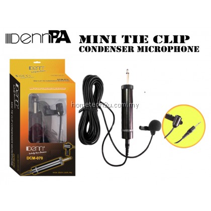 DENN Mini Tie Clip Condenser Microphone Presentation Clip Mic