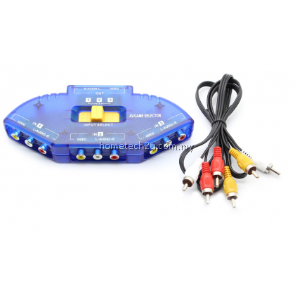 3 Way AV RCA Audio Video Selector Switcher Switch 3 Way AV RCA Audio Video Selector Switcher Switch