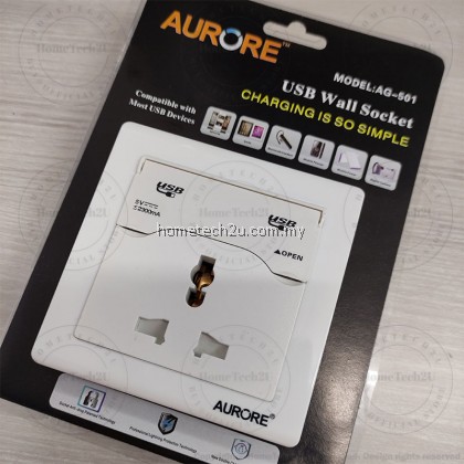 AURORE 13A Universal 3 Pin Wall Switch Socket With 5v 2.3A Dual USB Charging Port LED Indicator AURORE 13A Universal 3 Pin Wall Switch Socket With 5v 2.3A Dual USB Charging Port LED Indicator