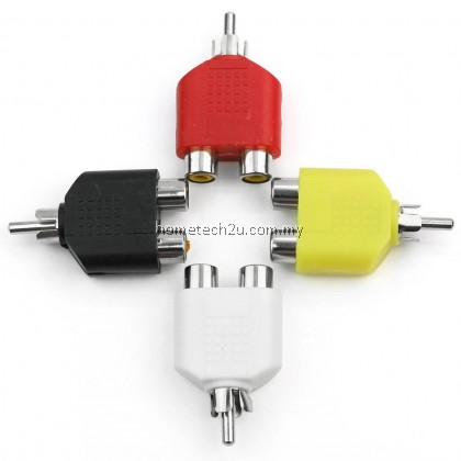 RCA jack Y Splitter AV Audio Video Plug Adapter 1 Male to 2 Female Converter RCA jack Y Splitter AV Audio Video Plug Adapter 1 Male to 2 Female Converter