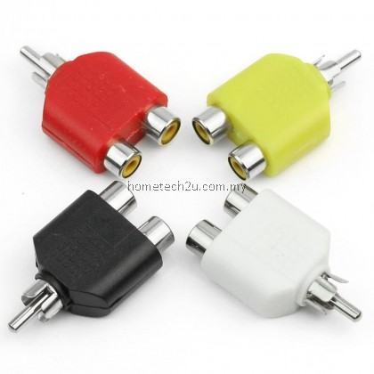 RCA jack Y Splitter AV Audio Video Plug Adapter 1 Male to 2 Female Converter RCA jack Y Splitter AV Audio Video Plug Adapter 1 Male to 2 Female Converter