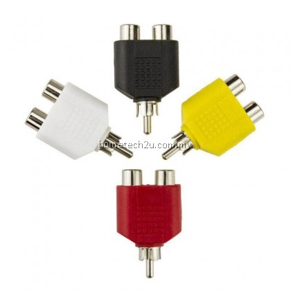 RCA jack Y Splitter AV Audio Video Plug Adapter 1 Male to 2 Female Converter RCA jack Y Splitter AV Audio Video Plug Adapter 1 Male to 2 Female Converter