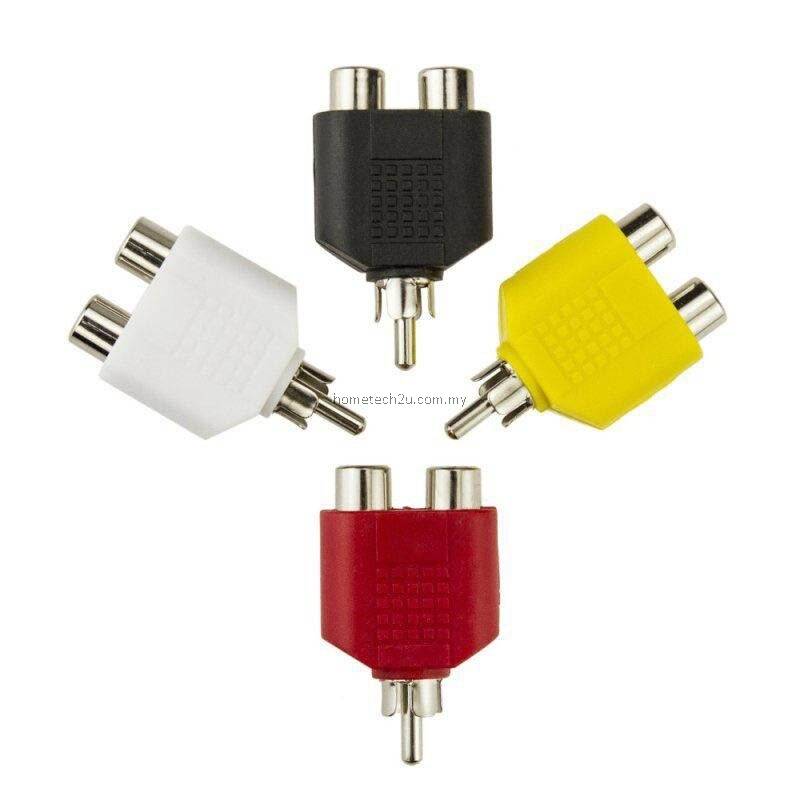 RCA Female To Dual RCA Female Y Splitter Adapter – 1:2 2-Way Audio Converter Cable, 503682