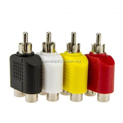 RCA jack Y Splitter AV Audio Video Plug Adapter 1 Male to 2 Female Converter RCA jack Y Splitter AV Audio Video Plug Adapter 1 Male to 2 Female Converter