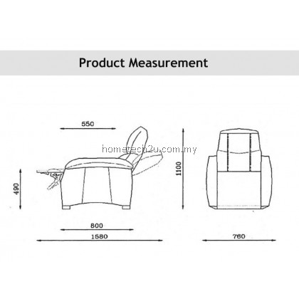 LAVelle 1 Seater Push Back Recliner Sofa Chair (Half Leather) LAVelle 1 Seater Push Back Recliner Sofa Chair (Half Leather)
