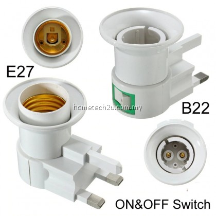 UK Plug E27/B22 Lamp Base Wall Screw Light Bulb Lamp Socket Holder Adapter Converter 110-240V With ON/OFF Switch UK Plug E27/B22 Lamp Base Wall Screw Light Bulb Lamp Socket Holder Adapter Converter 110-240V With ON/OFF Switch