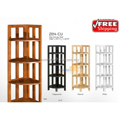 Zen 4 Shelf Corner Rack Bookcase Book Cabinet Zen 4 Shelf Corner Rack Bookcase Book Cabinet