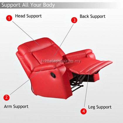 Sevannah One Seater Solid PU Recliner Chair Sofa Sevannah One Seater Solid PU Recliner Chair Sofa