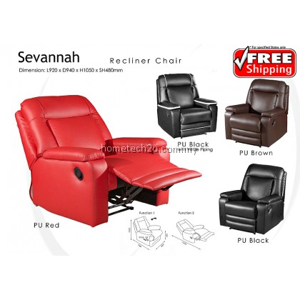 Sevannah One Seater Solid PU Recliner Chair Sofa Sevannah One Seater Solid PU Recliner Chair Sofa