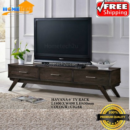 Havana 6 Feet Ft Solid Rubber Wooden TV Rack Cabinet (cigar color) Havana 6 Feet Ft Solid Rubber Wooden TV Rack Cabinet (cigar color)