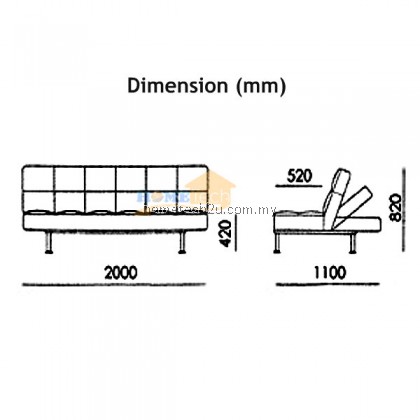 CLO Mini Alpha 3 Seaters PU Sofa Bed With Recline Function CLO Mini Alpha 3 Seaters PU Sofa Bed With Recline Function