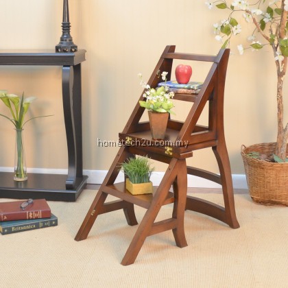 Step Ladder Chair Solid Wood Folding Step Stool Chair Library Step Chair (Oak) Step Ladder Chair Solid Wood Folding Step Stool Chair Library Step Chair (Oak)