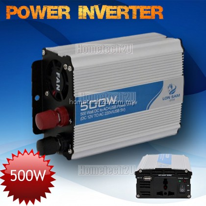 Lon Sam Car Power Inverter 500 Watt DC 12V to AC 220V +USB 5V Lon Sam Car Power Inverter 500 Watt DC 12V to AC 220V +USB 5V