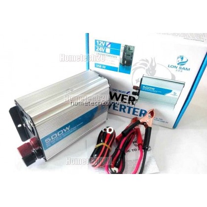 Lon Sam Car Power Inverter 500 Watt DC 12V to AC 220V +USB 5V Lon Sam Car Power Inverter 500 Watt DC 12V to AC 220V +USB 5V