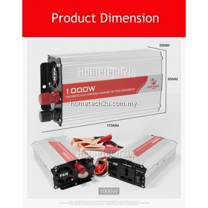 Battery Car Power Inverter 1000 Watt DC 12V to AC 220V +USB 5V Battery Car Power Inverter 1000 Watt DC 12V to AC 220V +USB 5V