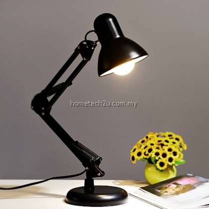 Metal Adjustable Arm Work Office Desk Lamp Table Lamp (Black) Metal Adjustable Arm Work Office Desk Lamp Table Lamp (Black)