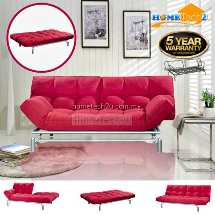 Clo Contemporary 3 Seater Fabric Sofa Bed - Red Clo Contemporary 3 Seater Fabric Sofa Bed - Red