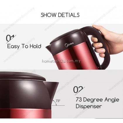 MIDEA JUG KETTLE ANTI SCALD PROTECTION ELEGANT SERIES 1.7L (ELEGANT MAROON) MIDEA JUG KETTLE ANTI SCALD PROTECTION ELEGANT SERIES 1.7L (ELEGANT MAROON)