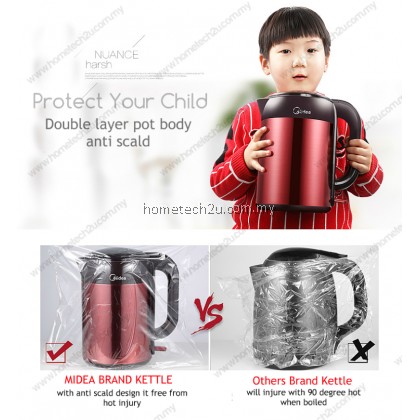 MIDEA JUG KETTLE ANTI SCALD PROTECTION ELEGANT SERIES 1.7L (ELEGANT MAROON) MIDEA JUG KETTLE ANTI SCALD PROTECTION ELEGANT SERIES 1.7L (ELEGANT MAROON)