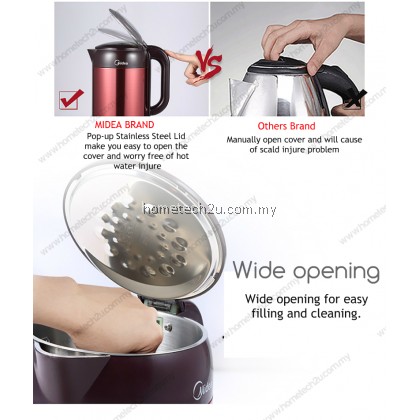 MIDEA JUG KETTLE ANTI SCALD PROTECTION ELEGANT SERIES 1.7L (ELEGANT MAROON) MIDEA JUG KETTLE ANTI SCALD PROTECTION ELEGANT SERIES 1.7L (ELEGANT MAROON)