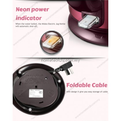 MIDEA JUG KETTLE ANTI SCALD PROTECTION ELEGANT SERIES 1.7L (ELEGANT MAROON) MIDEA JUG KETTLE ANTI SCALD PROTECTION ELEGANT SERIES 1.7L (ELEGANT MAROON)