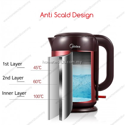 MIDEA JUG KETTLE ANTI SCALD PROTECTION ELEGANT SERIES 1.7L (ELEGANT MAROON) MIDEA JUG KETTLE ANTI SCALD PROTECTION ELEGANT SERIES 1.7L (ELEGANT MAROON)