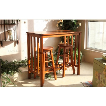 2 Units 24" LAVELLE Grade A Rounded Wooden Bar Stool